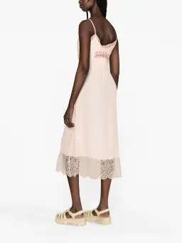 Simone Rocha Lace Trim Slip Midi Dress Pink Size 12 for rent on The Volte - image 2