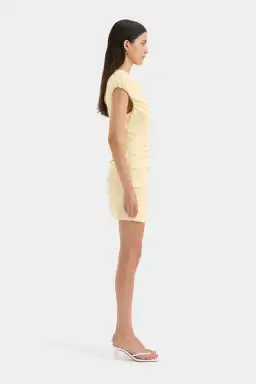 Sir the Label Azul Gathered Mini Dress in Butter Size 2/AU 10 for rent on The Volte - image 2