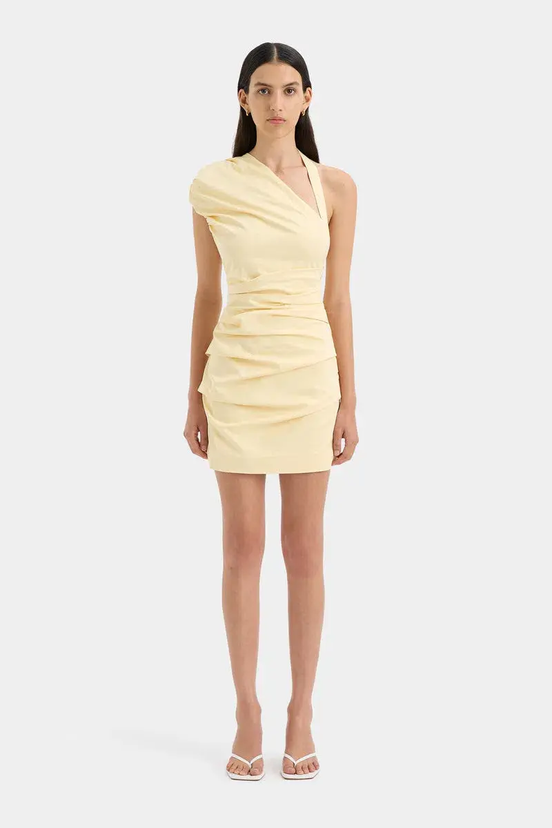 Sir the Label Azul Gathered Mini Dress in Butter Size 2/AU 10 for rent on The Volte - main image