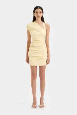 Sir the Label Azul Gathered Mini Dress in Butter Size 2/AU 10 for rent on The Volte - image 1