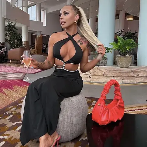 MESHKI Nicha Diamante Cut Out Maxi Dress Black Size 8 for rent on The Volte - main image