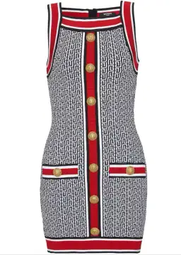 Balmain Jacquard Knit Mini Dress Multi Size 38/Au 10 for rent on The Volte - image 4