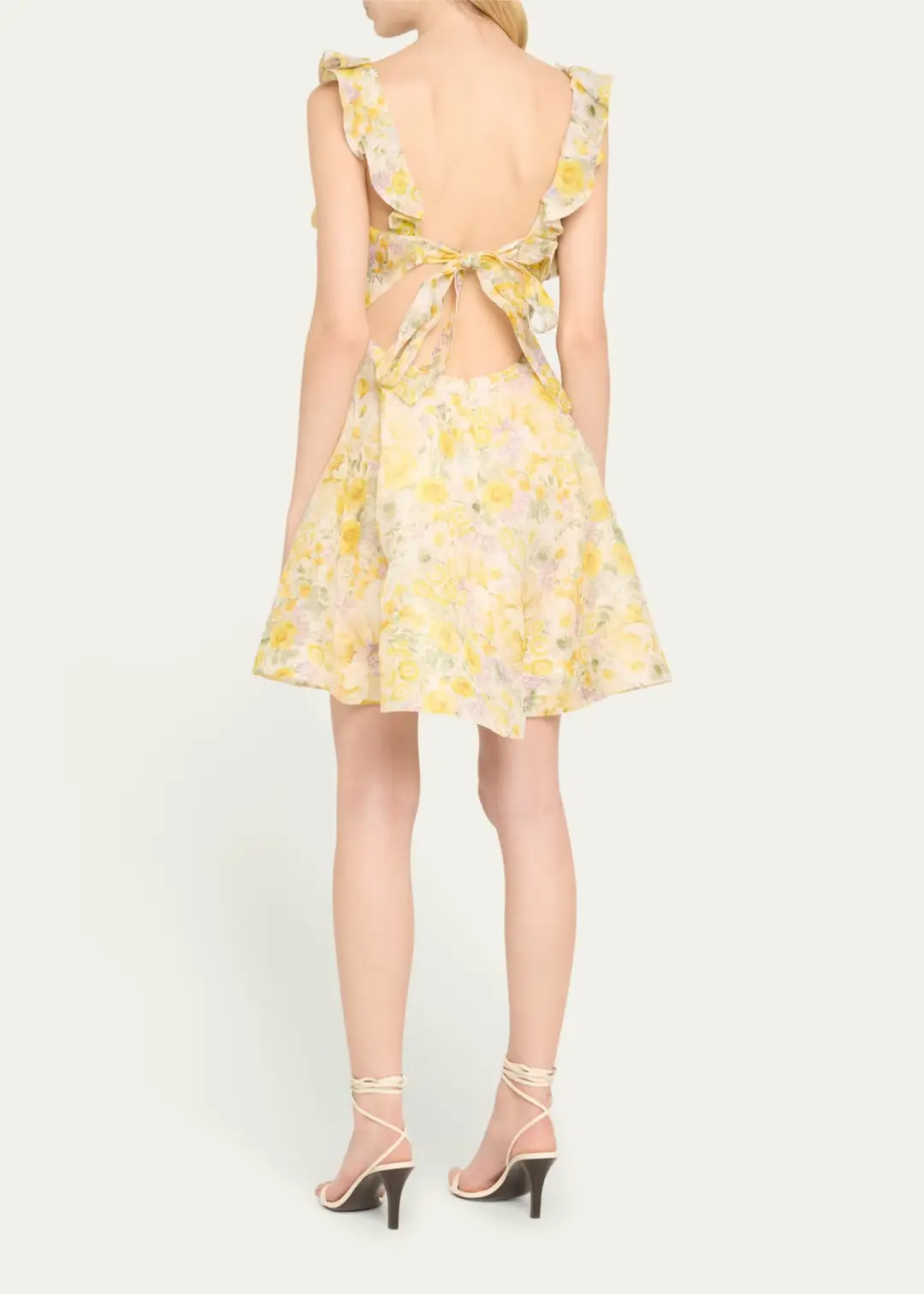 Zimmermann The Harmony Frilled Mini in Citrus Garden Print Size 2 / AU 12 for rent on The Volte - main image