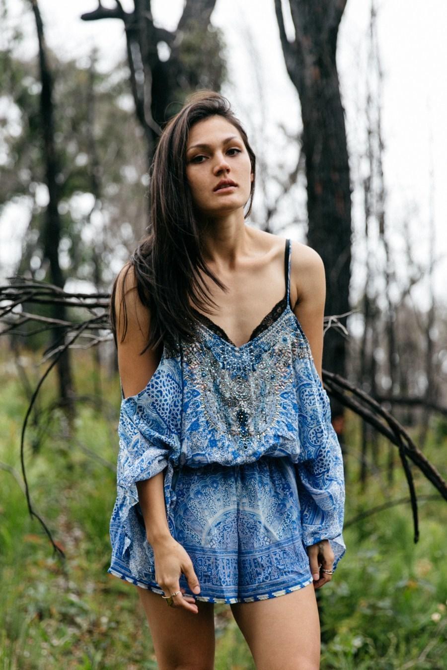 Camilla Bosphorous Drop Shoulder Playsuit Size 8 for rent on The Volte - main image