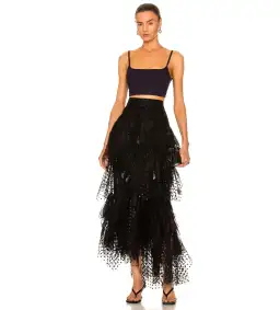 Zimmermann Black Rhythmic Skirt Black Size 0/Au 8