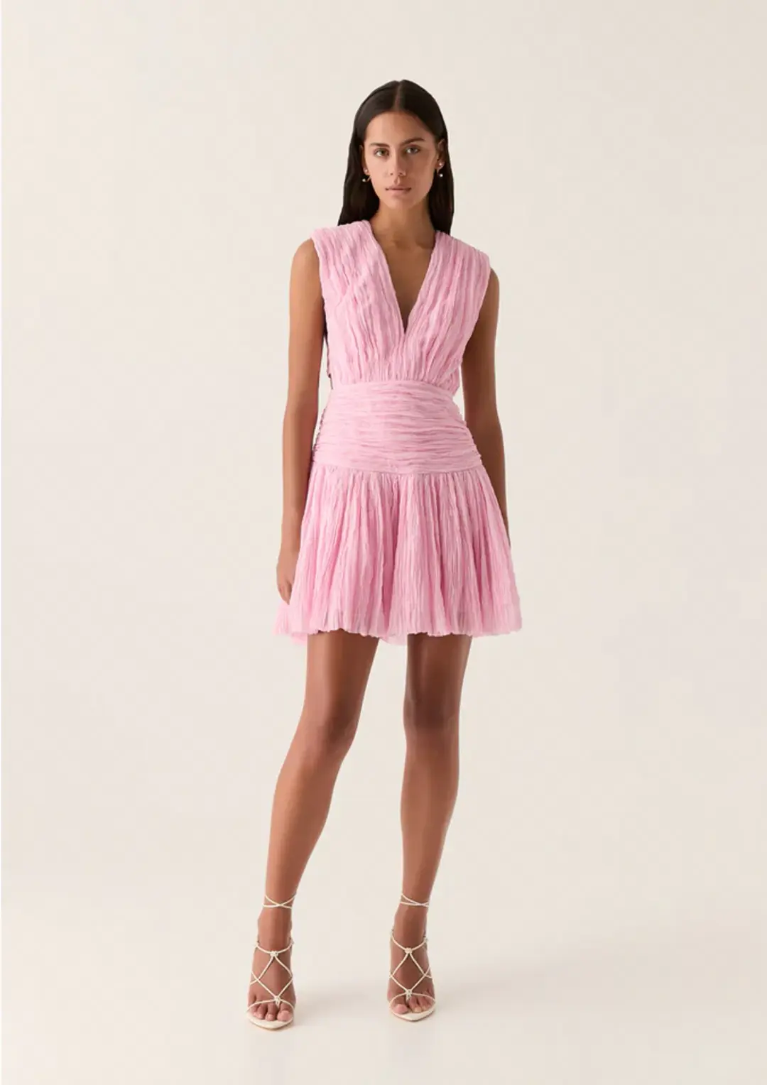 Aje Escapist Mini Dress Pink Size 6 for rent on The Volte - main image