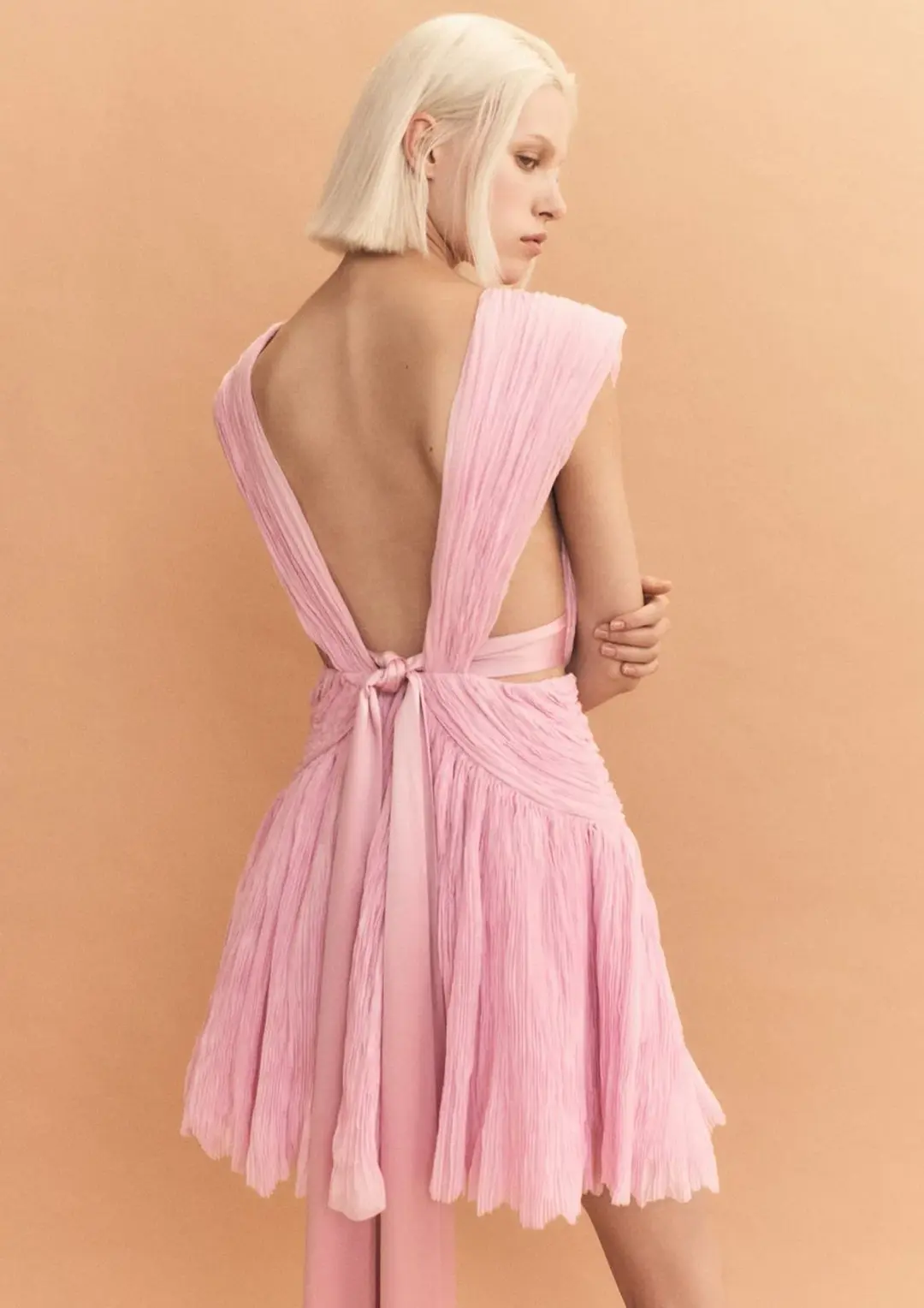 Aje Escapist Mini Dress Pink Size 6 for rent on The Volte - main image