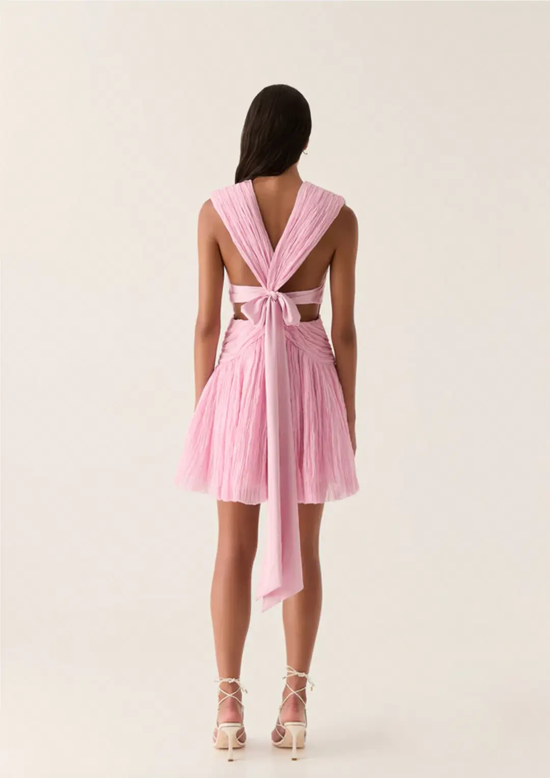 Aje Escapist Mini Dress Pink Size 6 for rent on The Volte - main image