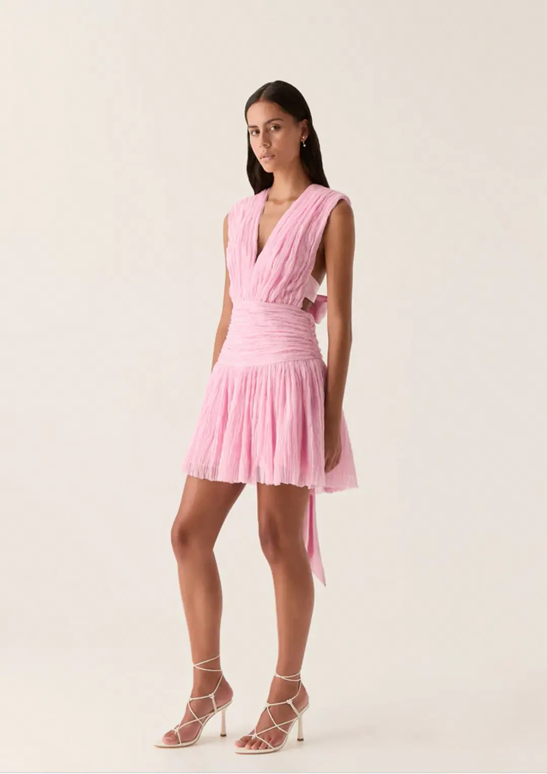 Aje Escapist Mini Dress Pink Size 6 for rent on The Volte - main image