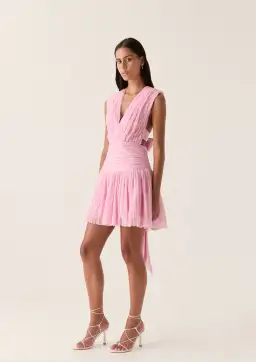 Aje Escapist Mini Dress Pink Size 6 for rent on The Volte - image 2