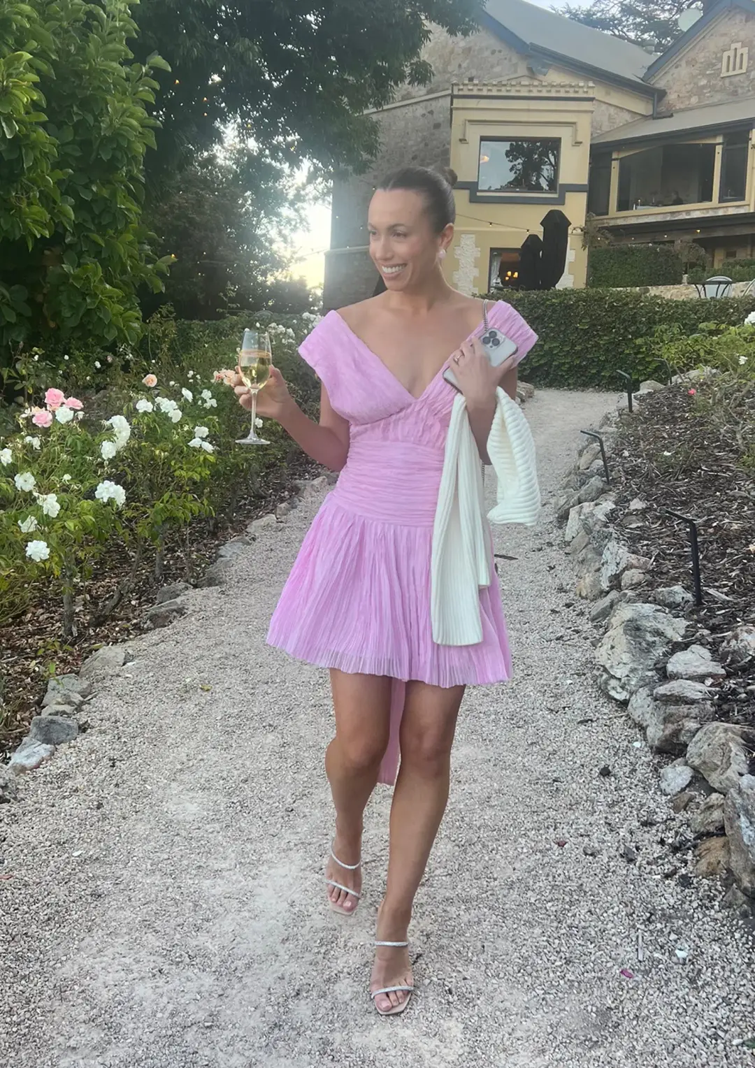 Aje Escapist Mini Dress Pink Size 6 for rent on The Volte - main image