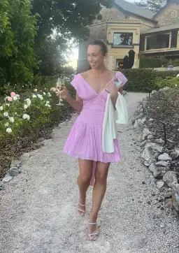 Aje Escapist Mini Dress Pink Size 6 for rent on The Volte - image 5