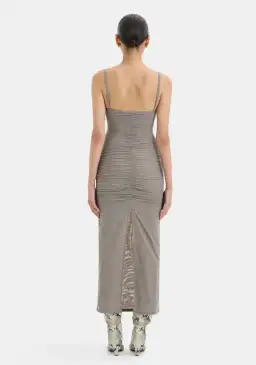 Sir The Label Jacques Gathered Midi Dress Slate Size 0 /Au 6 for rent on The Volte - image 3