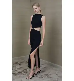 Bec & Bridge Scout Cut Out Midi Dress Black Size 6