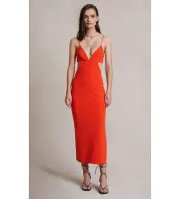 Bec & Bridge Ella Midi Dress Flame Size 8 for rent on The Volte - image 1