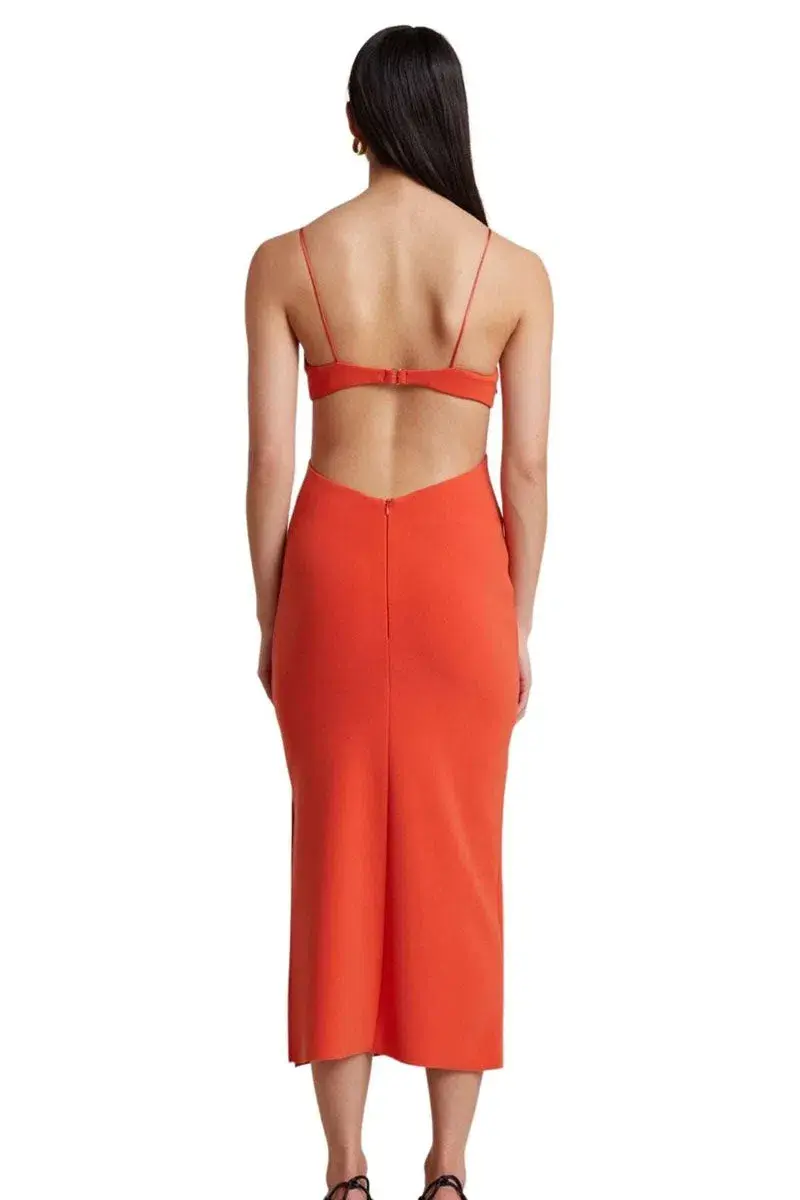 Bec & Bridge Ella Midi Dress Flame Size 8 for rent on The Volte - main image