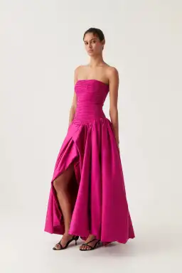 Aje Violette Bubble Hem Maxi Dress in Deep Magenta Size 6 for rent on The Volte - image 2