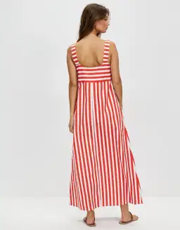 Cartel & Willow Sara Maxi Dress Campari Stripe Size 10 for rent on The Volte - image 3