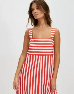 Cartel & Willow Sara Maxi Dress Campari Stripe Size 10 for rent on The Volte - image 2