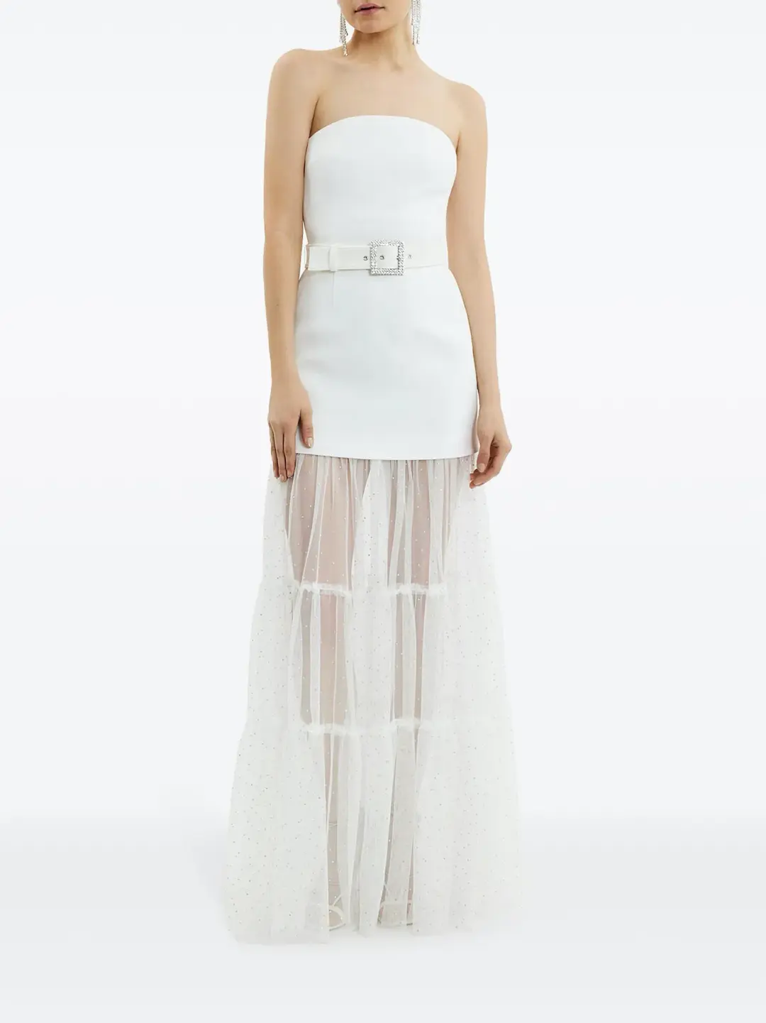 Rebecca Vallance Mirabella Strapless Gown Ivory Size 12 for rent on The Volte - main image