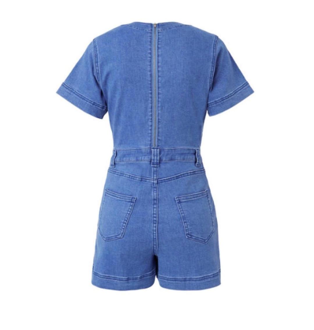 Seed Heritage Bow Denim Romper Blue Size AU 6 for rent on The Volte - main image