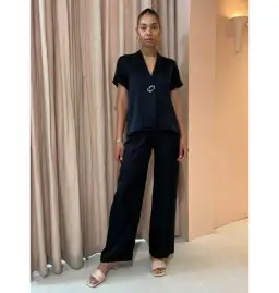 Viktoria & Woods Hallelujah Shirt and Chauffeur Trouser Set in Navy Size 2 / AU 10 for rent on The Volte - image 1