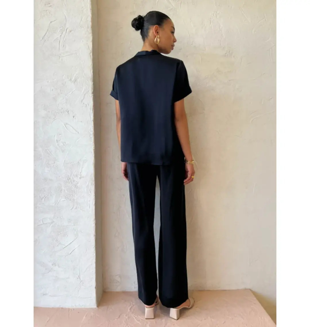 Viktoria & Woods Hallelujah Shirt and Chauffeur Trouser Set in Navy Size 2 / AU 10 for rent on The Volte - main image