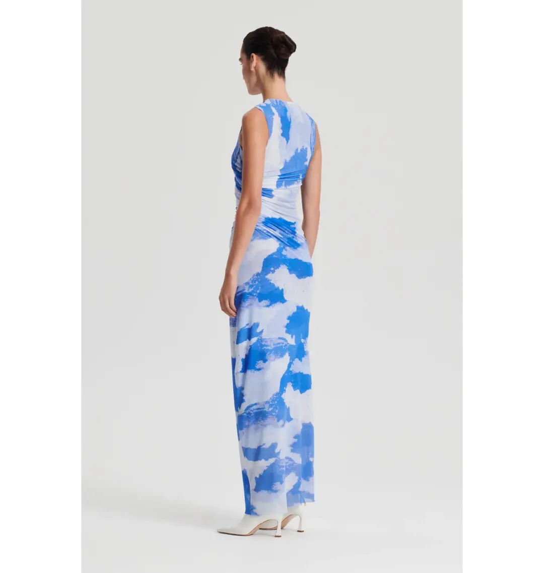 Scanlan Theodore Italian Cloud Print Dress Blue Size AU 6 for rent on The Volte - main image