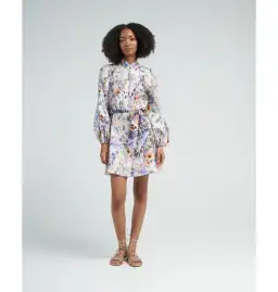 Zimmermann Tama Belted Mini Dress in Diamond Splice Floral Size 2 / AU 12 for rent on The Volte - image 1