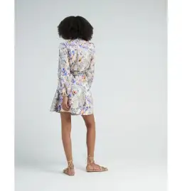Zimmermann Tama Belted Mini Dress in Diamond Splice Floral Size 2 / AU 12 for rent on The Volte - image 4