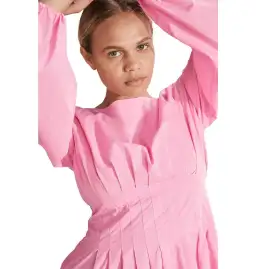 Country Road Cotton Poplin Mini Dress in Pink Size AU 8 for rent on The Volte - image 2