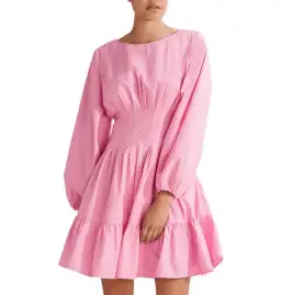 Country Road Cotton Poplin Mini Dress in Pink Size AU 8 for rent on The Volte - image 1
