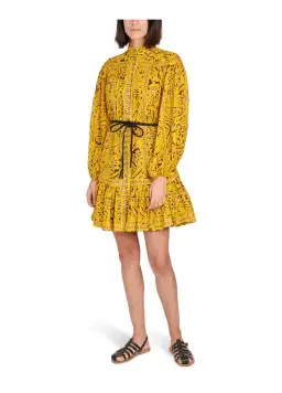 Zimmermann Lulu Drop Waist Dress in Yellow Print Size 3 / AU 14 for rent on The Volte - image 1