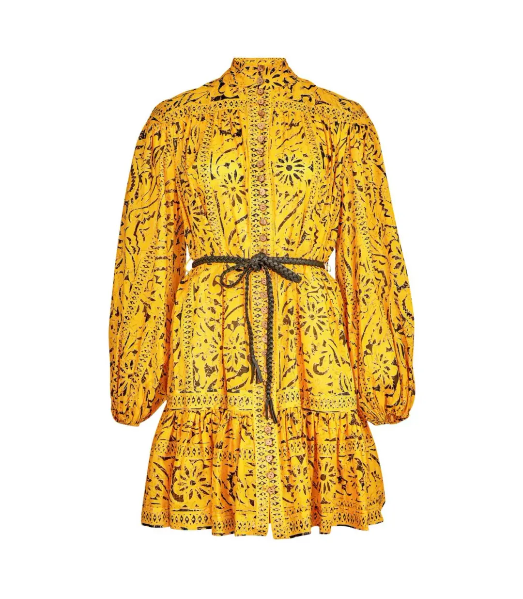 Zimmermann Lulu Drop Waist Dress in Yellow Print Size 3 / AU 14 for rent on The Volte - main image