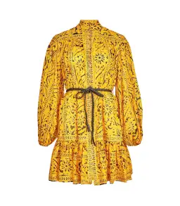 Zimmermann Lulu Drop Waist Dress in Yellow Print Size 3 / AU 14 for rent on The Volte - image 5