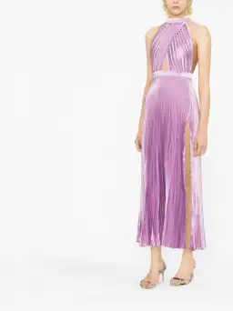 L'Idée Pleated Halterneck Dress Violet Purple Size 8 for rent on The Volte - image 2