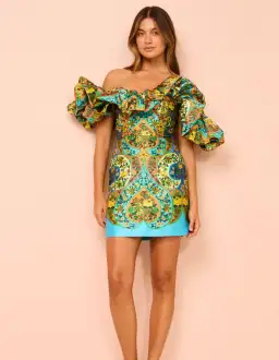 Alemais Sofie Off Shoulder Mini Dress Multi Floral Size 10 for rent on The Volte - image 6