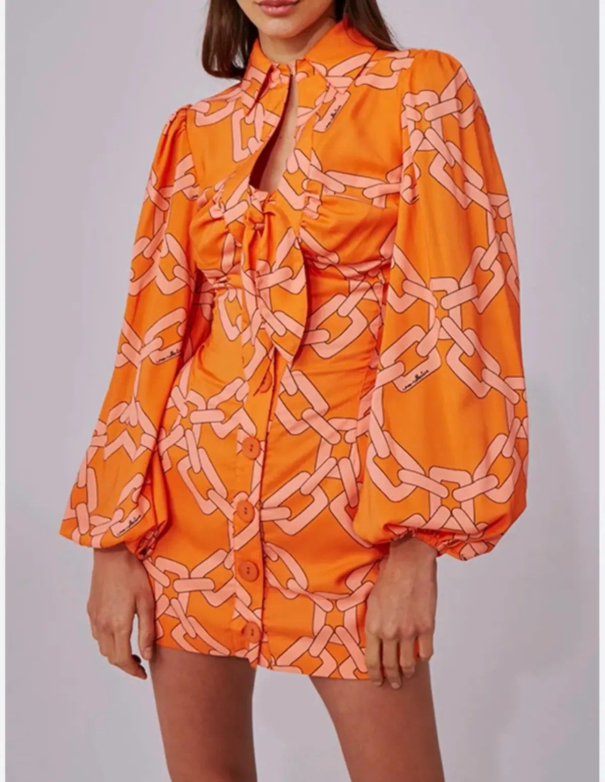 C/MEO Collective Mornings Mini Dress Tangerine Chain Size S / AU 8 - Image 2