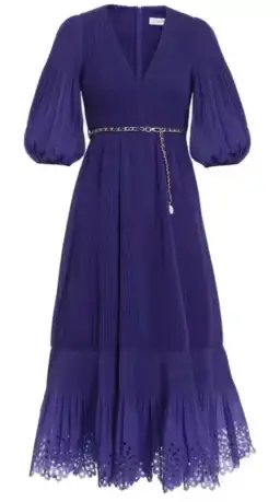 Zimmermann Pleated Midi Dress in Lapis Size 0P / AU 6 for rent on The Volte - image 3