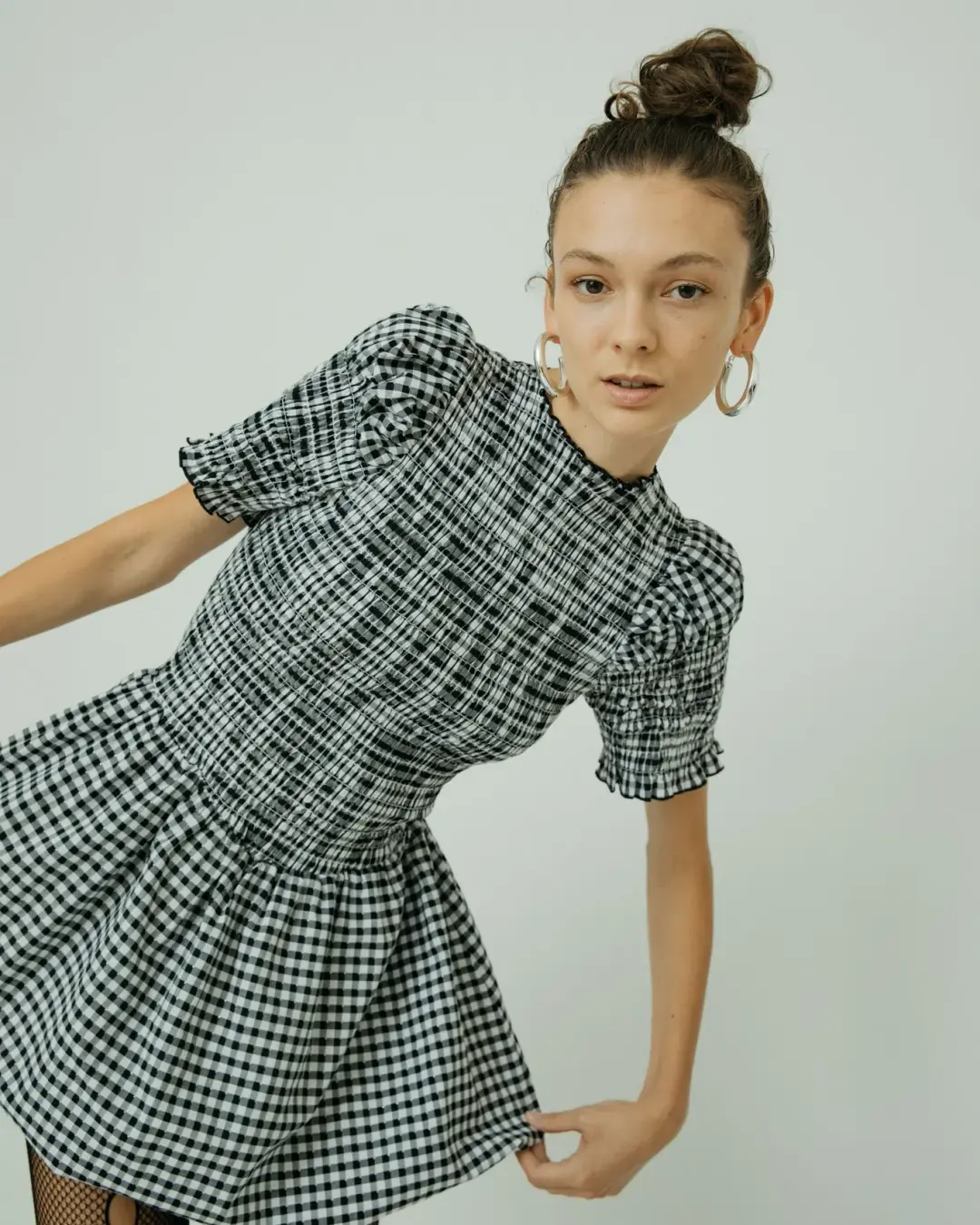 Après Studio Gingham Bubble Mini Dress Print Size L / AU 12 for rent on The Volte - main image