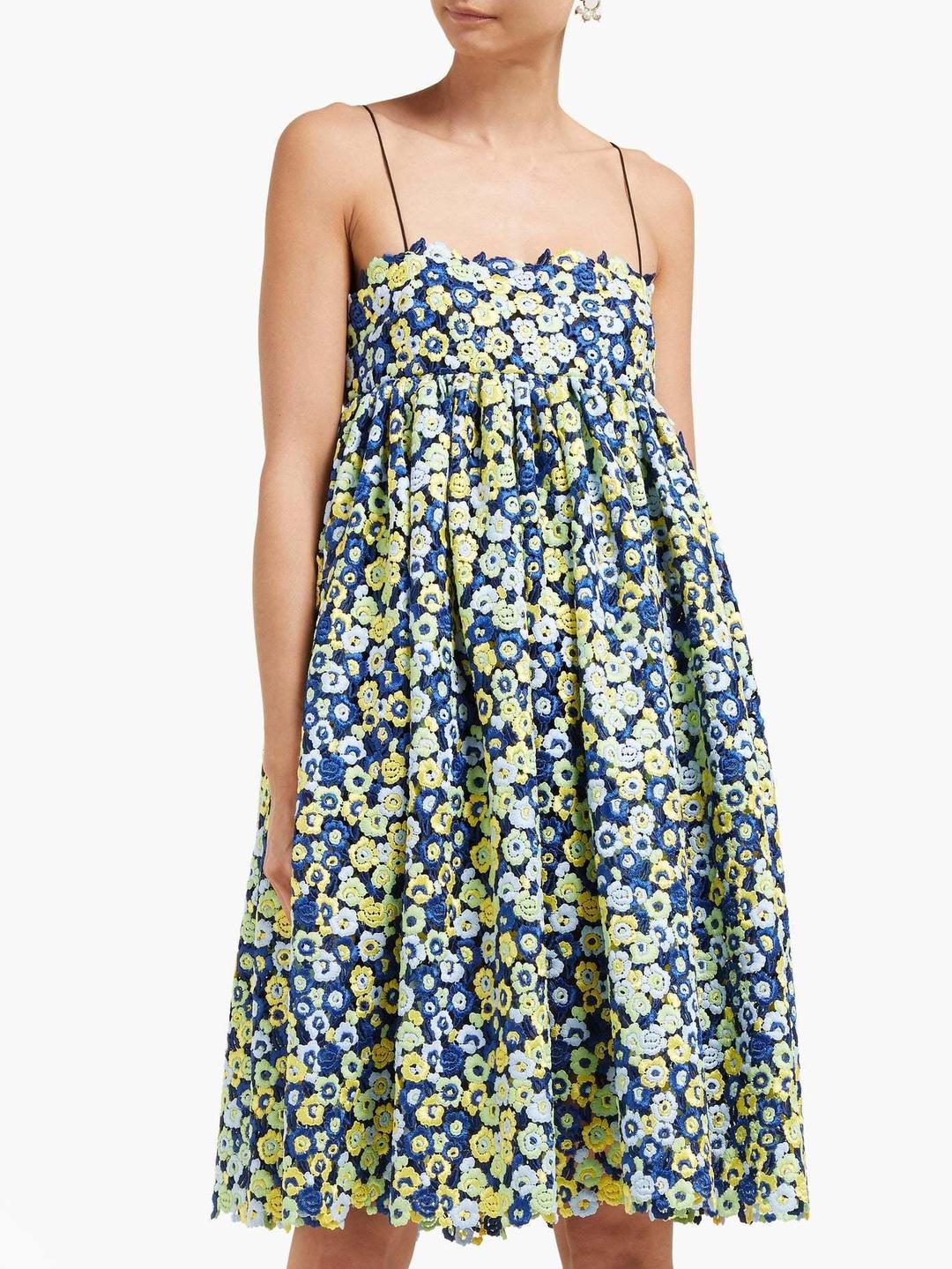 Cecilie Bahnsen Matilda Lace and Cotton Blend Dress Floral Size 10 for rent on The Volte - main image