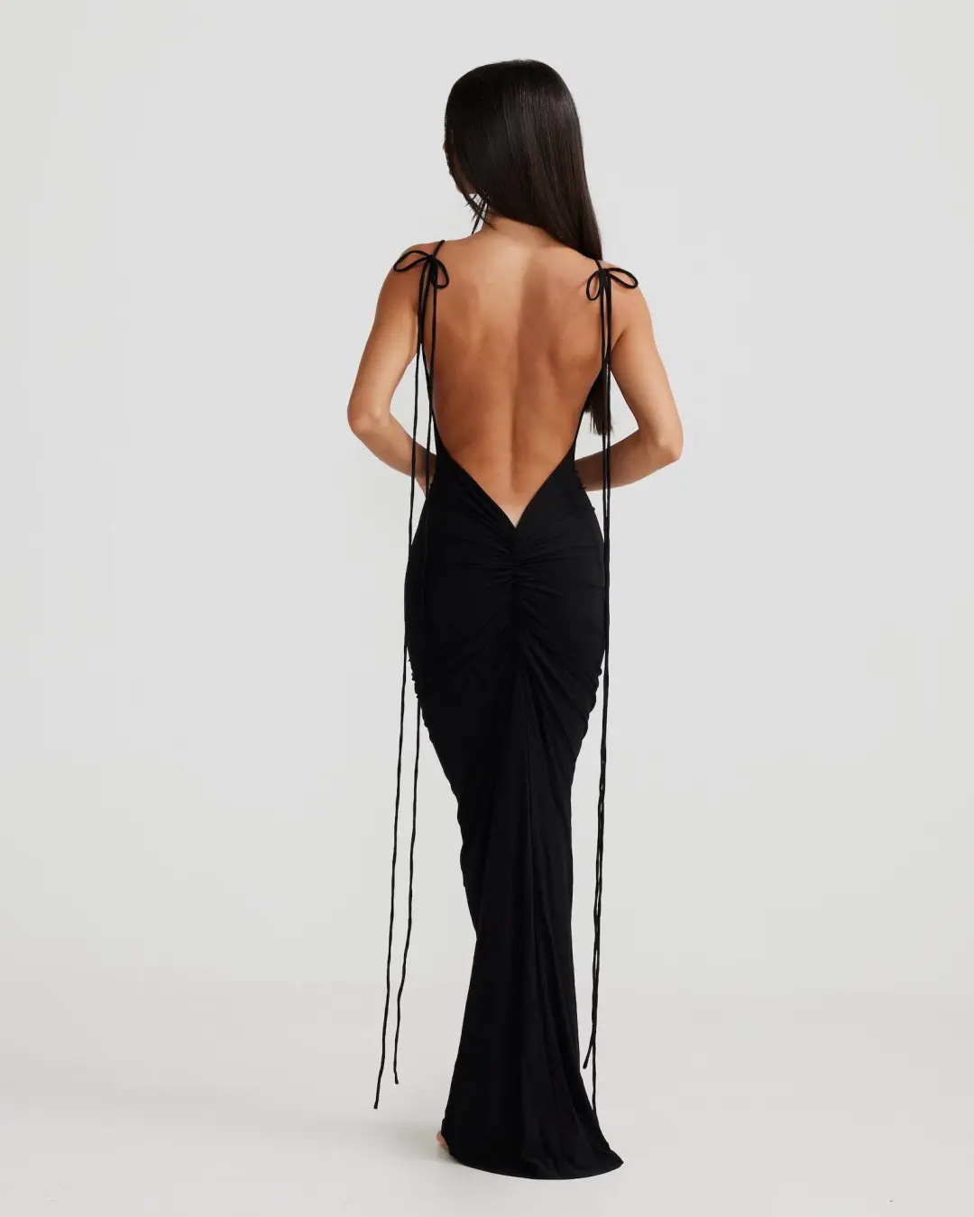 Melani The Label Gia Gown Black Size 6 for rent on The Volte - main image