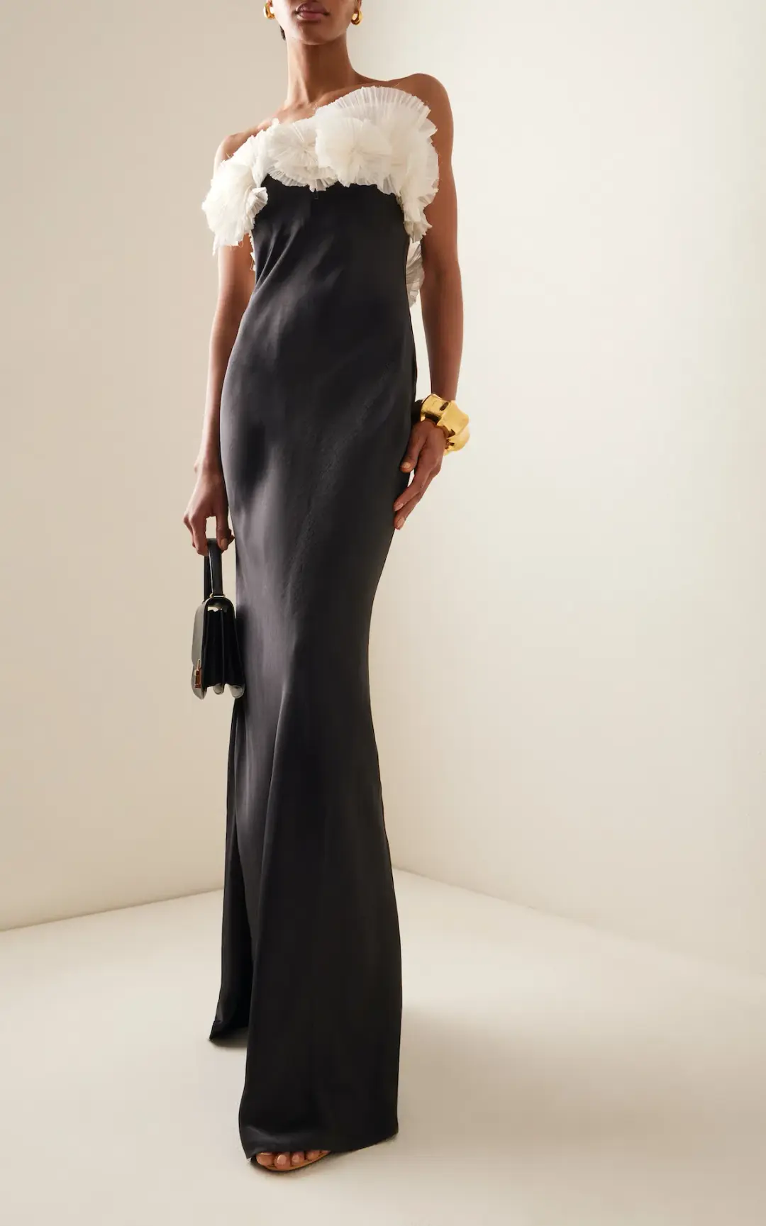 Rachel Gilbert Eyelar Gown Black/Coconut Size 6 for rent on The Volte - main image
