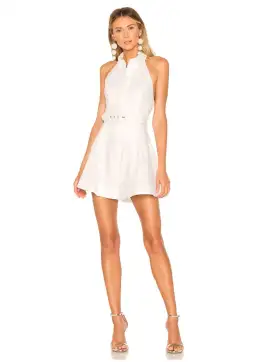 Zimmermann Primrose Halterneck Linen Playsuit Ivory Size 0 / AU 8