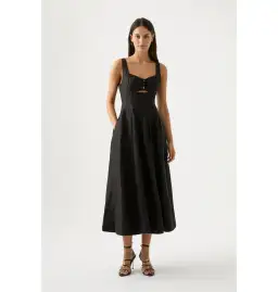 Aje Divinity Pearl Pin Midi Dress in Black Size AU 10 for rent on The Volte - image 1