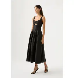 Aje Divinity Pearl Pin Midi Dress in Black Size AU 10 for rent on The Volte - image 2