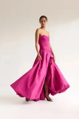 Aje Violette Bubble Hem Maxi Dress Deep Magenta Size AU 10 for rent on The Volte - image 4