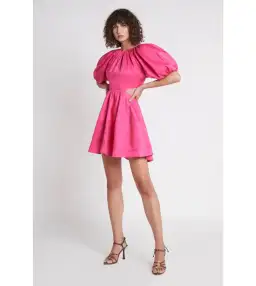 Aje Admiration Lace Up Mini Dress Pink Size AU 10 for rent on The Volte - image 1
