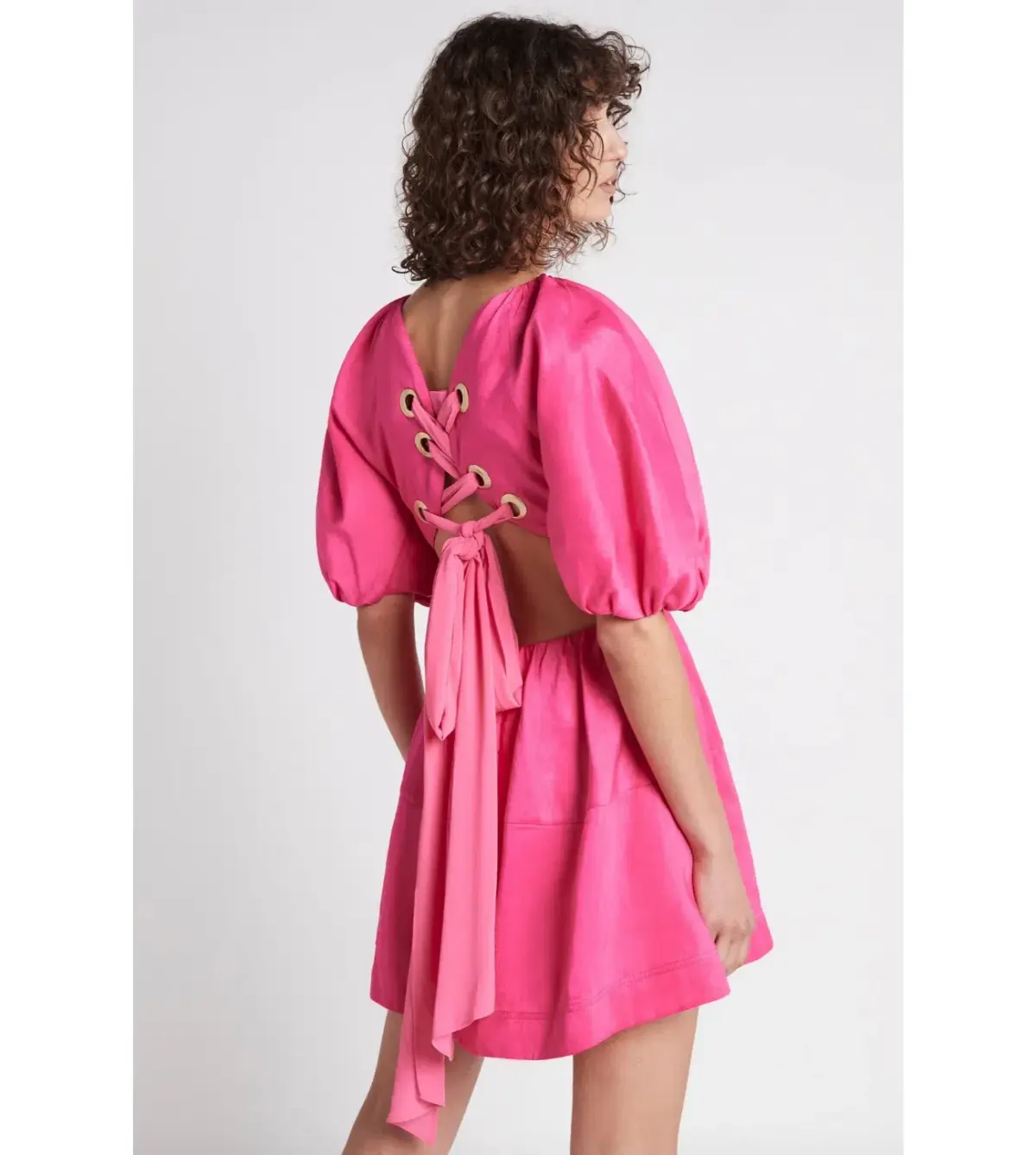 Aje Admiration Lace Up Mini Dress Pink Size AU 10 - Image 2