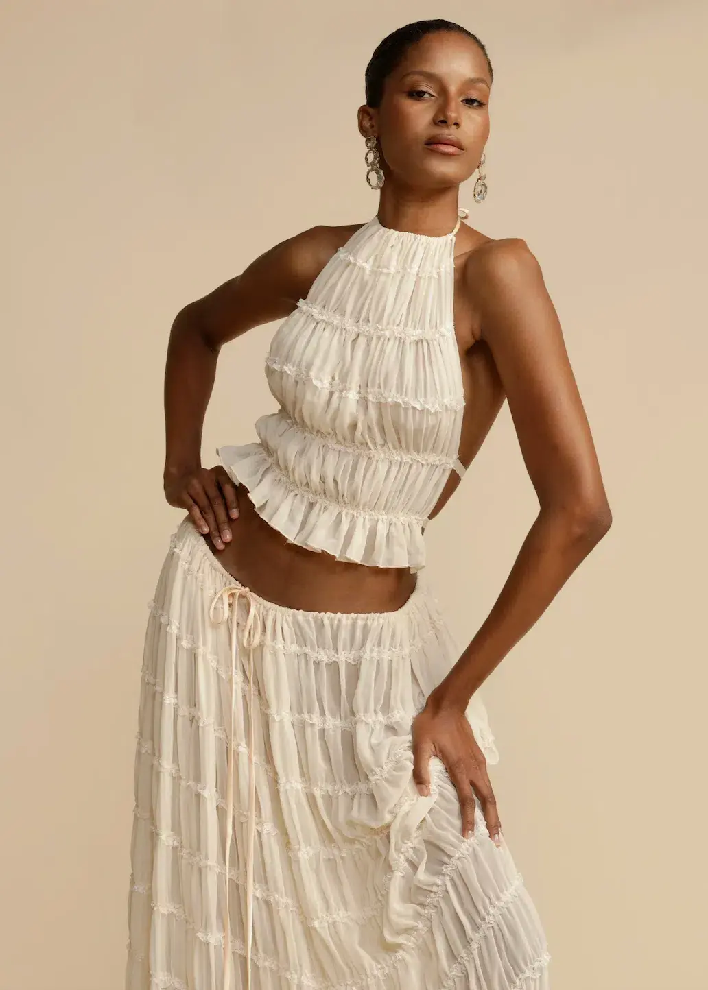 Arcina Ori Juliette Top and Skirt Cream Size S / AU 6-8 for rent on The Volte - main image